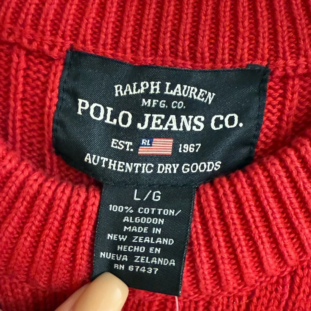 Polo by Ralph Lauren Men's Red and Blue Sweater Patch Size L - Picture 4 of 4